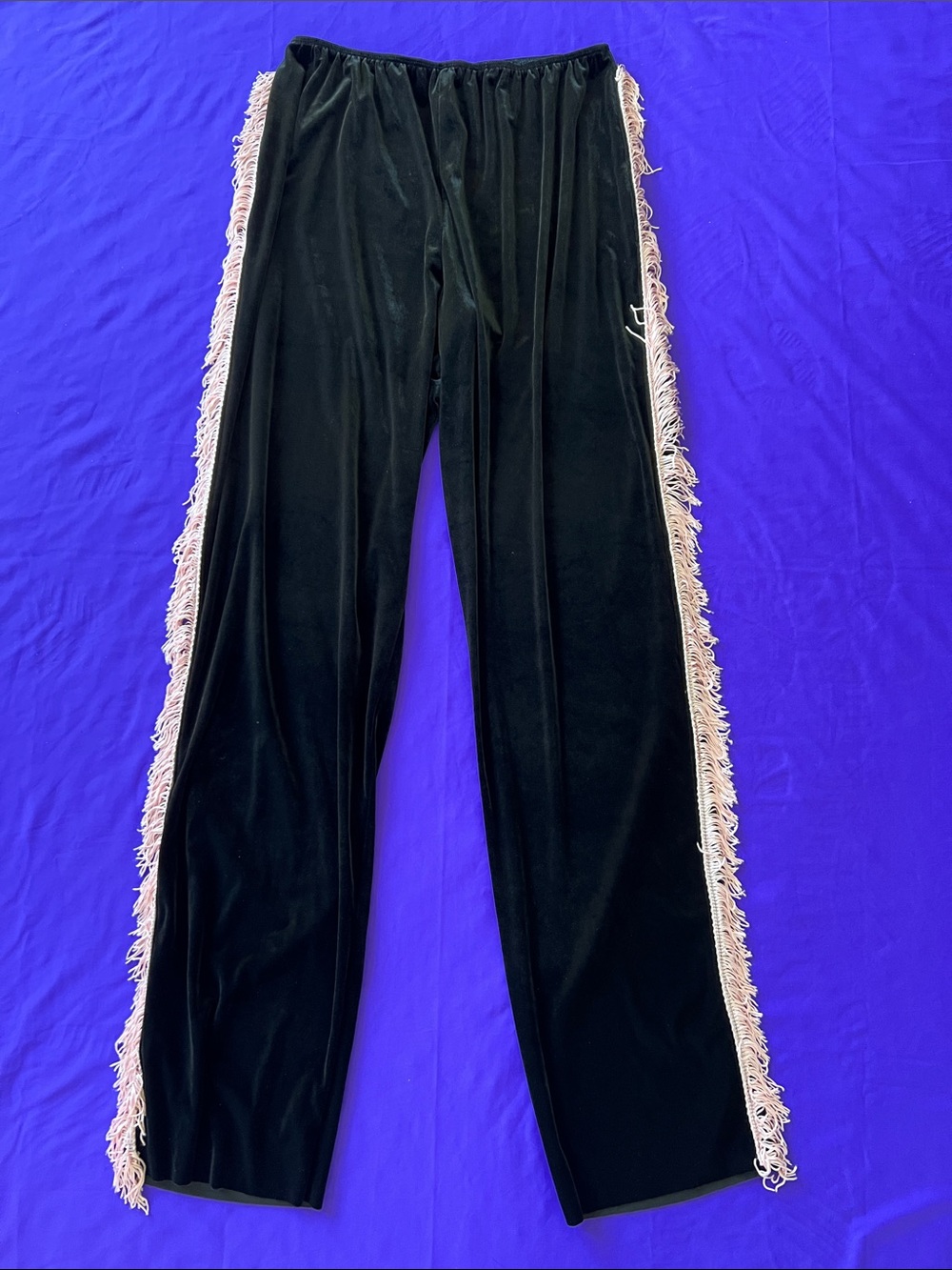 Cowgirl Barbie Side-Fringe Velvet Dance Pants L NWOT